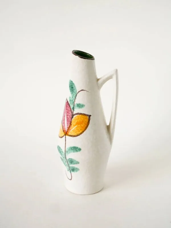 Illustration numéro 4 du produit Vase en céramique, motifs à fleurs, fabriqué en Allemagne, 1970
