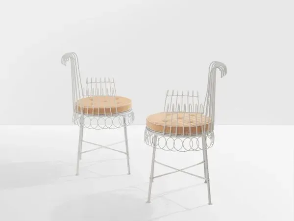 Illustration numéro 4 du produit Mathieu Matégot paire de chaises Cap d’Ail 1950s