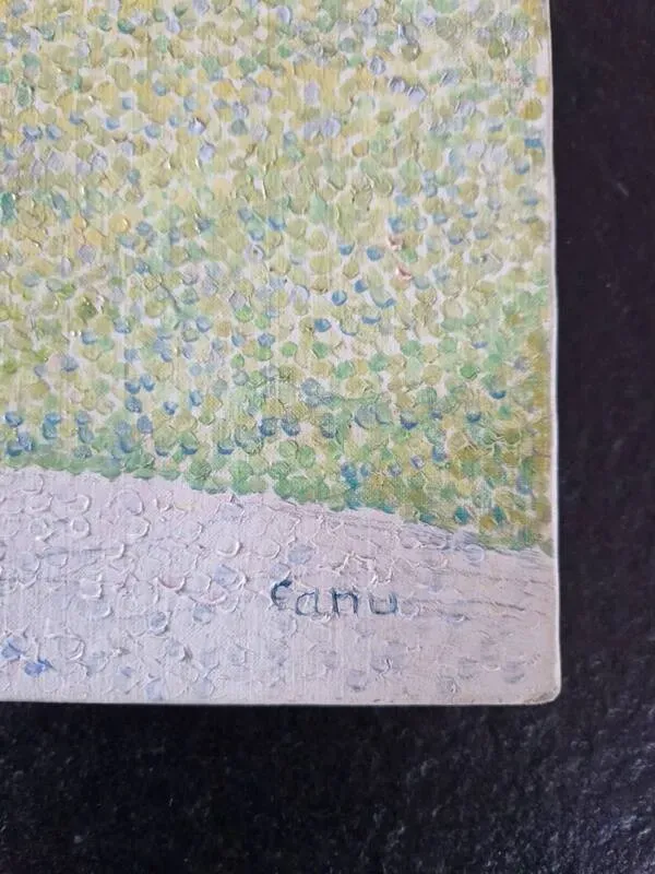 Illustration numéro 4 du produit Yvonne Canu (1921-2008) - Huile sur toile - ''Soleil et artichauts