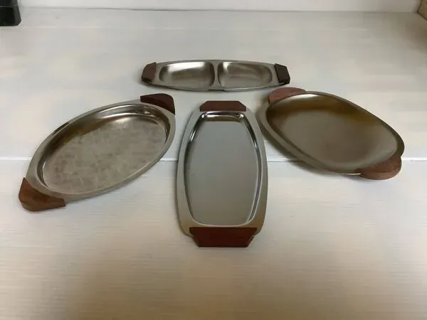 Illustration numéro 4 du produit 4 raviers métal et bois style scandinave