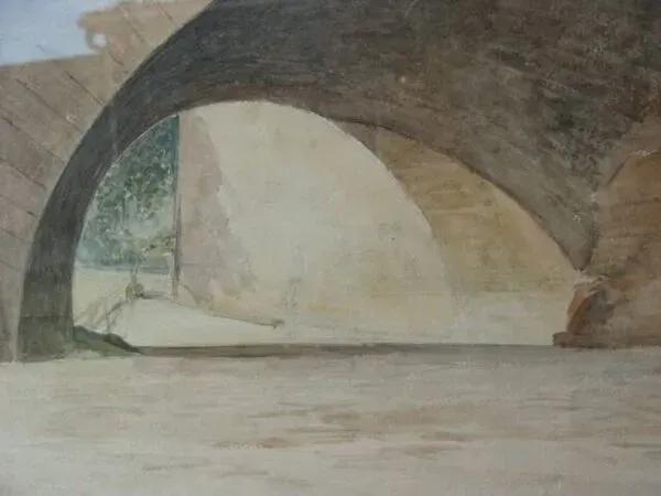 Illustration numéro 4 du produit Aquarelle Pont-Neuf, Paris - L. Ottin - 1889