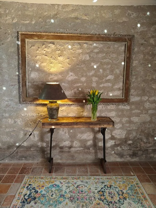 Illustration numéro 4 du produit Console en chêne et fonte, pièce unique