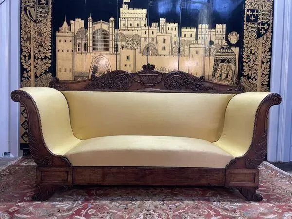 Illustration numéro 4 du produit Banquette époque Restauration en acajou