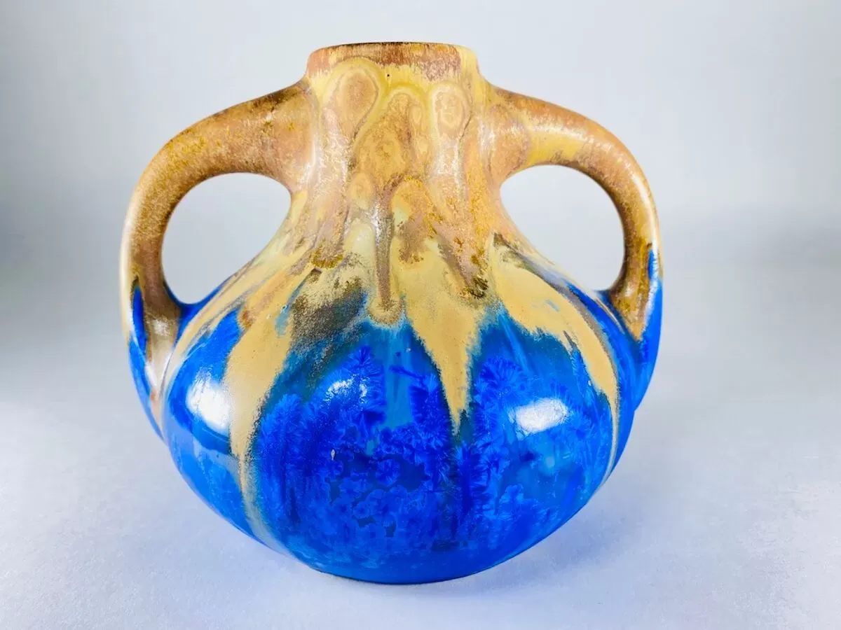 Illustration numéro 4 du produit Vase Boule Gilbert Méténier bleu Gannat