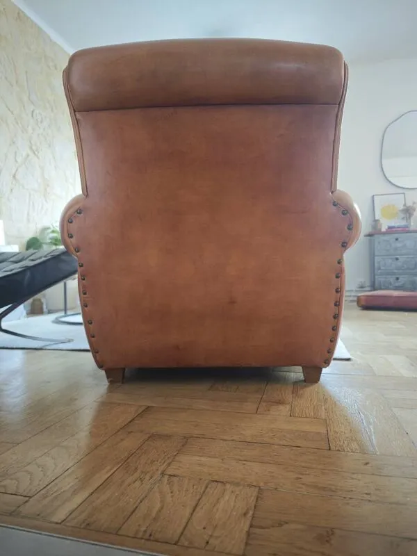 Illustration numéro 4 du produit Fauteuil club cuir véritable