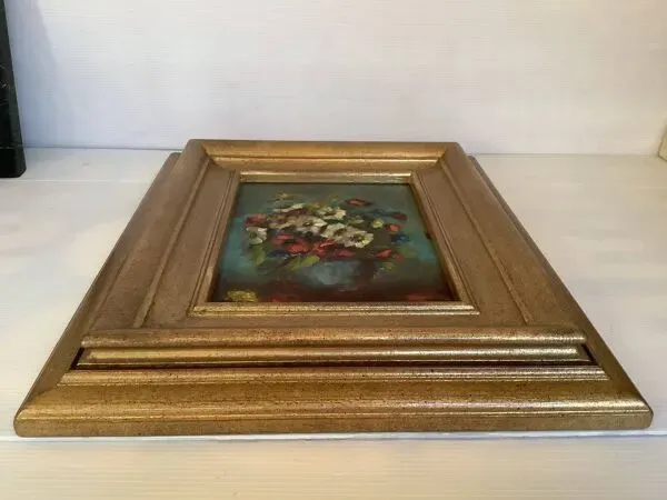 Illustration numéro 4 du produit Tableau bouquet de fleurs huile sur carton