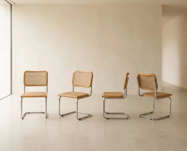 Illustration numéro 4 du produit 4 chaises Breuer originales — fabriquées en Italie, 1993.