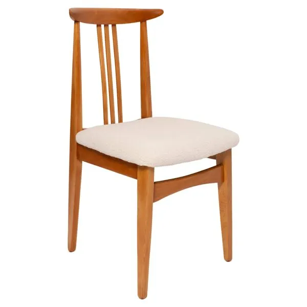 Illustration numéro 4 du produit Chaise Mid-Century en Bouclé Ivoire Crème, conçue par M. Zielinski, Europe, 1960s