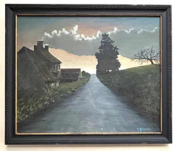 Illustration numéro 4 du produit Chaumière de Flandre, Huile sur carton, G. Maerten XXe