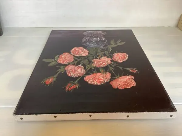 Illustration numéro 4 du produit Tableau bouquet de rosesn huile sur toile signée