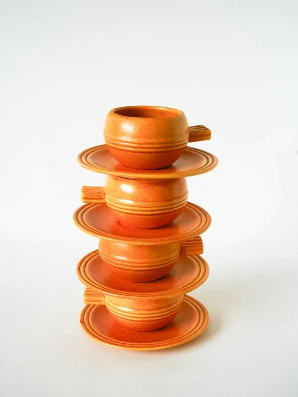 Illustration numéro 4 du produit Paire de déjeuners en grès, Made in France, 1970