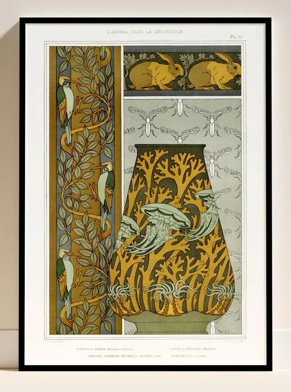 Illustration numéro 4 du produit Affiche “L’animal dans la décoration – Piverts, lapins et méduses”