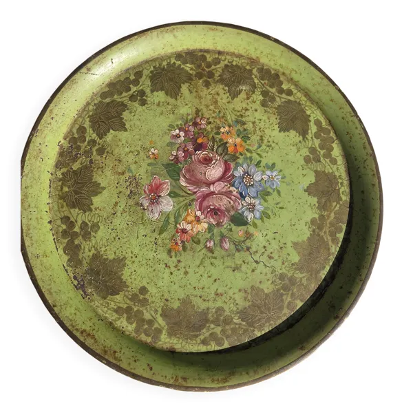 Illustration numéro 4 du produit Plateau metal décor floral