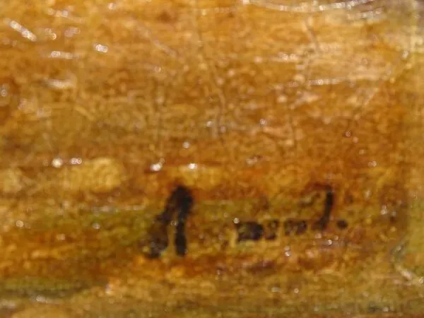 Illustration numéro 4 du produit Tableau Ancien Ecole Hollandaise Campagne et Paysans