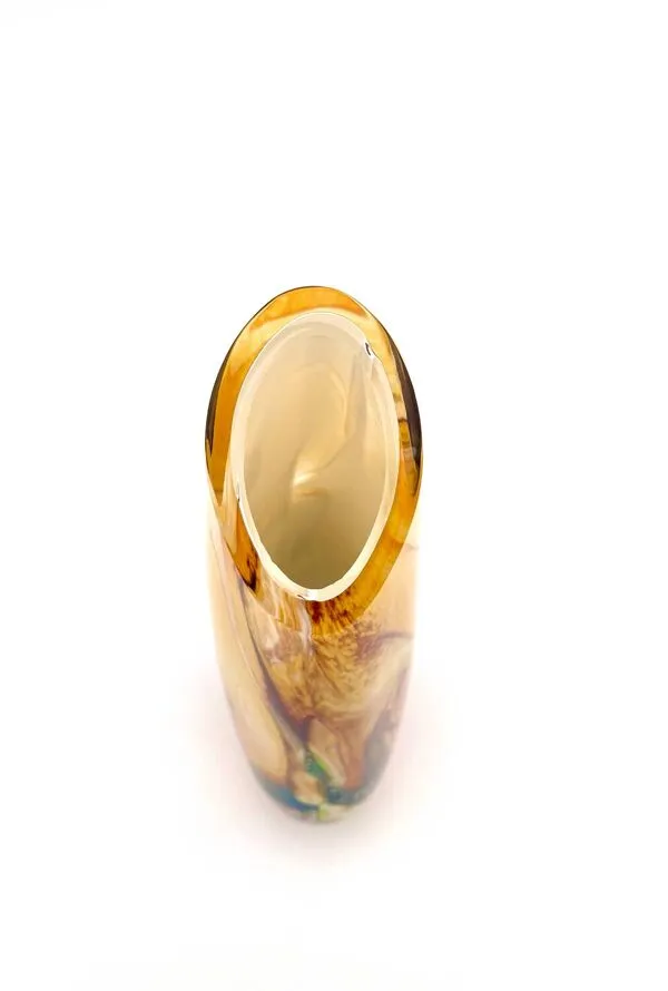 Illustration numéro 4 du produit Vase Murano Sommerso OBALL Signé & Étiqueté Or 24k H30cm 2,5kg Neuf