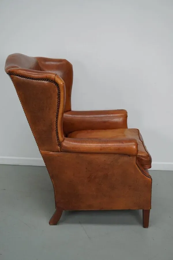Illustration numéro 4 du produit Fauteuil vintage hollandais en cuir cognac