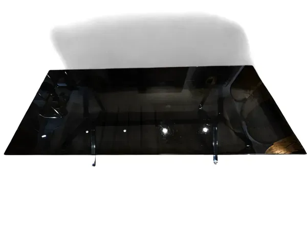 Illustration numéro 4 du produit Table design verre fumé & chrome – Style italien années 70