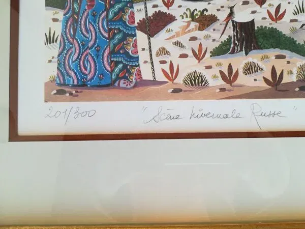 Illustration numéro 4 du produit Lithographie Alain Thomas Scène hivernale Russe