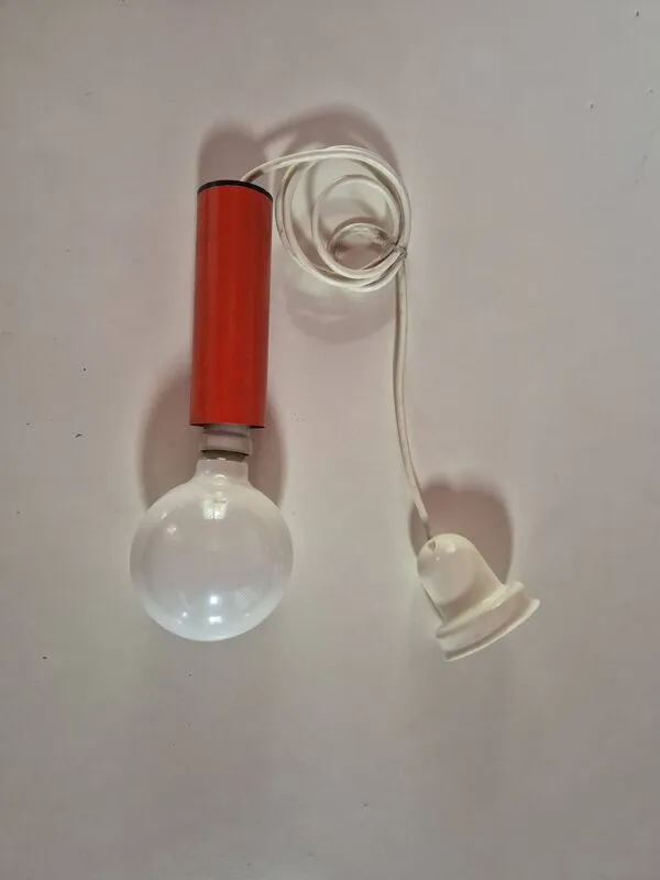 Illustration numéro 4 du produit Suspension Tube Vintage Orange - Design Années 70 - Space Age