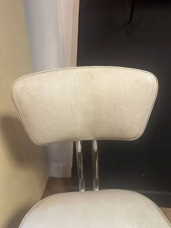 Illustration numéro 4 du produit Chaise de bureau vintage en métal et cuir