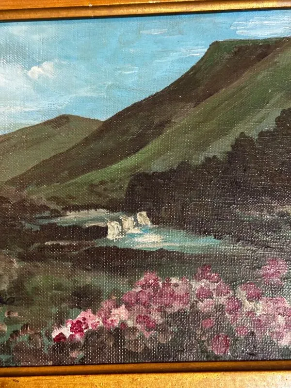 Illustration numéro 4 du produit Eugène Mannessier - École de Paris - Paysage Montagne en été - Huile s