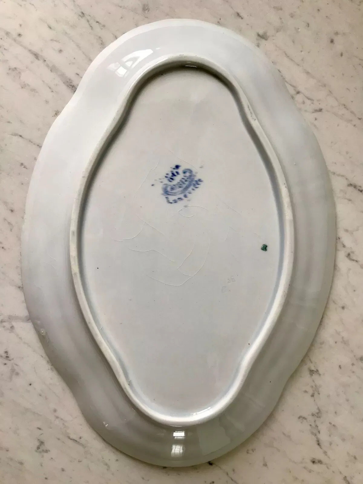 Illustration numéro 4 du produit Plat oval en terre de fer k&g lunéville modèle ''angèle'' fin XlXème