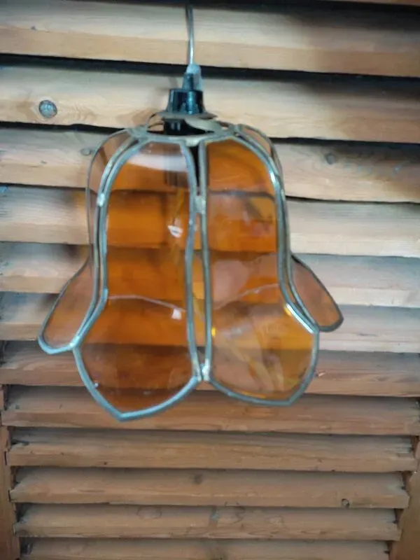 Illustration numéro 4 du produit Applique vitraux plastique ambre fleur