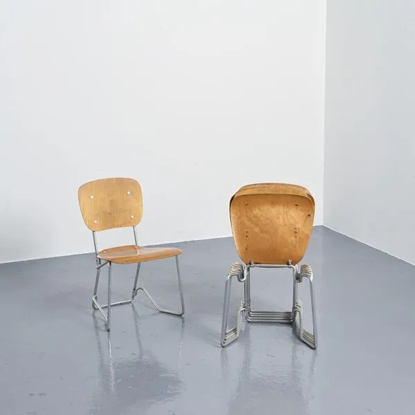 Illustration numéro 4 du produit Suite de 6 chaises Alu-Flex par Armin Wirth, vers 1965