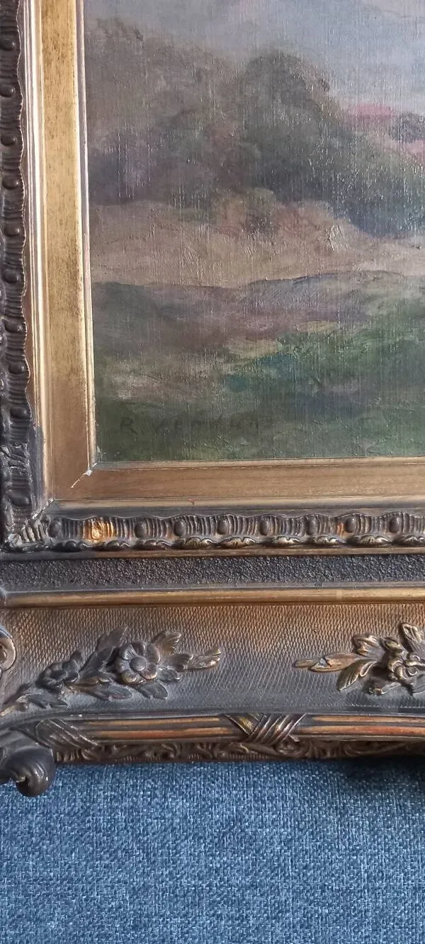 Illustration numéro 4 du produit Tableau ancien fin XIXème - R Verdun (1873-1954) - Environs de Menton