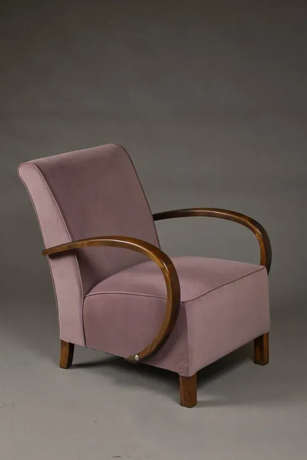 Illustration numéro 4 du produit Fauteuil Club Art Déco, entièrement restauré, Pologne, années 1930