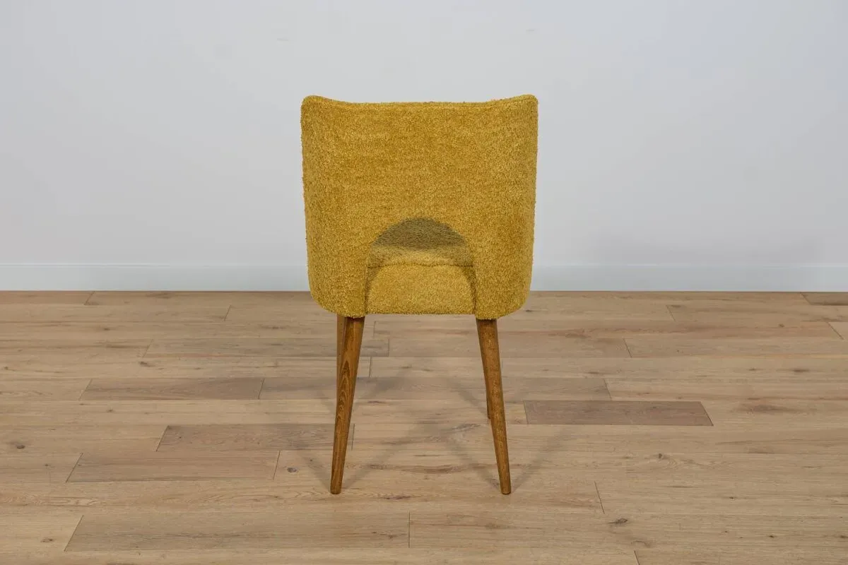 Illustration numéro 4 du produit 6 chaises en tissu ocre par Bydgoszcz, Pologne années 1960