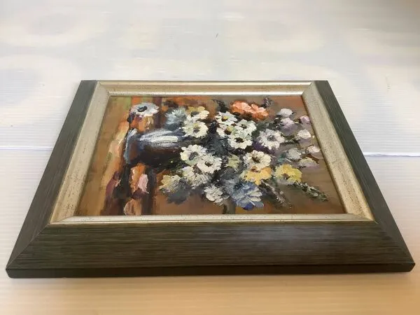 Illustration numéro 4 du produit Petit tableau bouquet de fleurs huile sur toile