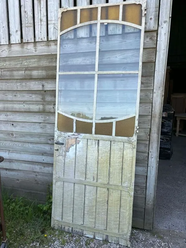 Illustration numéro 4 du produit Porte ancienne d’atelier Art Nouveau – Acier & Bois – 1900