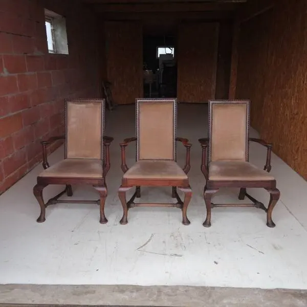 Illustration numéro 4 du produit 3 fauteuils chippendale en chêne massif, XIXème siècle