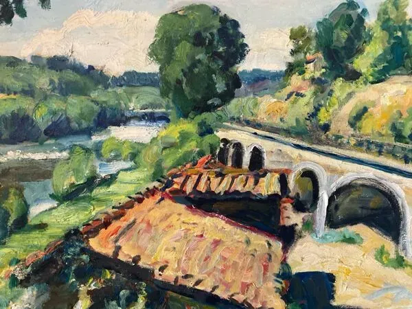 Illustration numéro 4 du produit Paysage de village signé Faucher