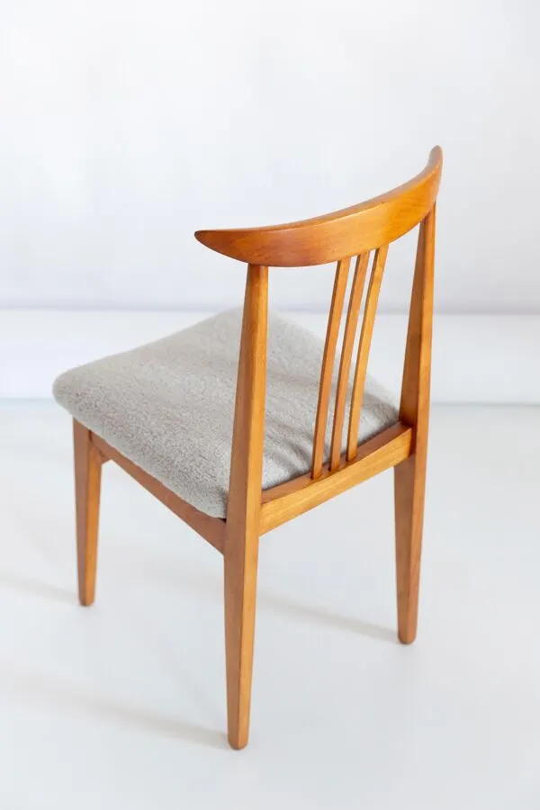Illustration numéro 4 du produit Chaise en lin bouclé du milieu du siècle, conçu par M. Zielinski, Europe, années 1960