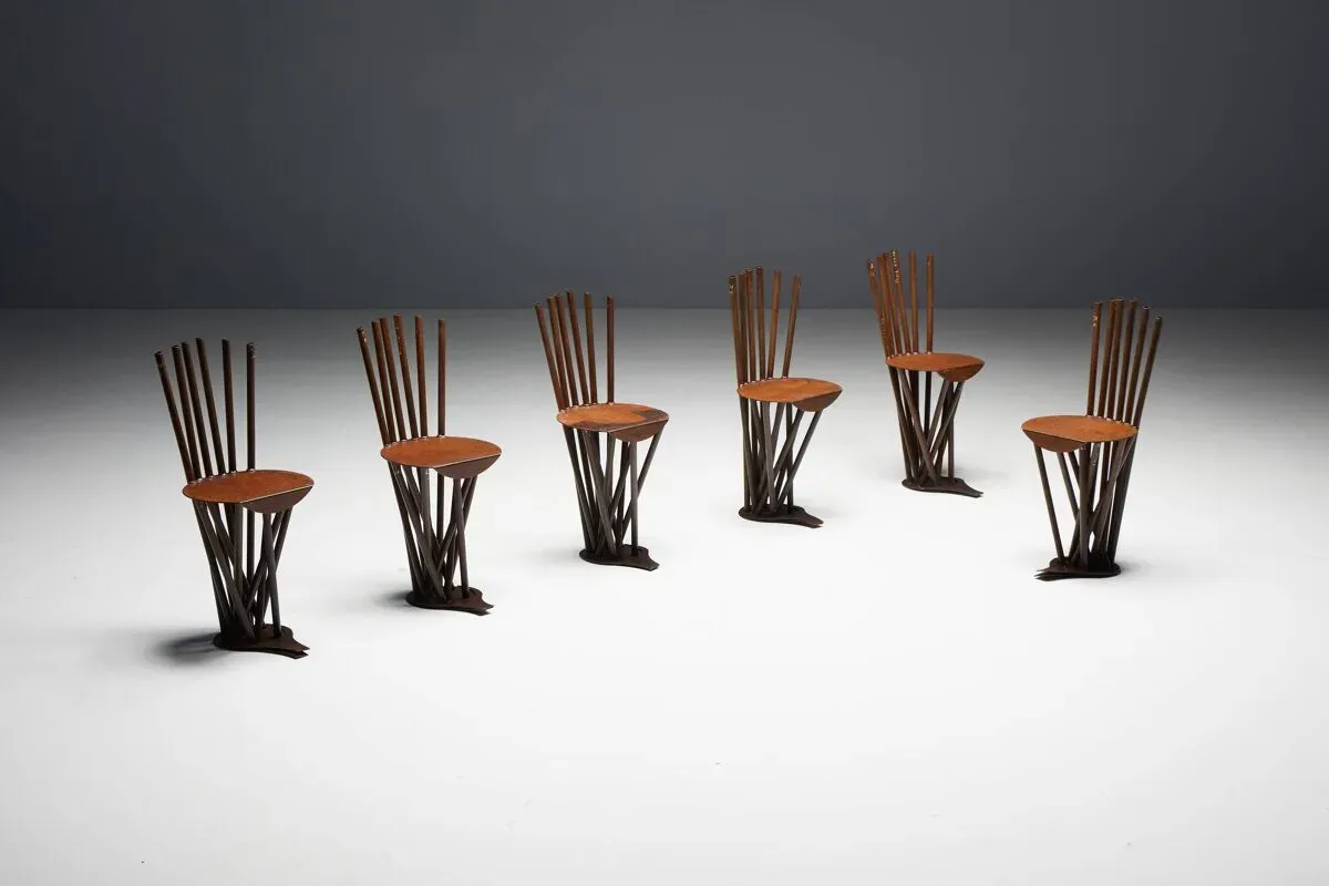 Illustration numéro 4 du produit Chaises industrielles primitives Wabi Sabi, France, années 1950