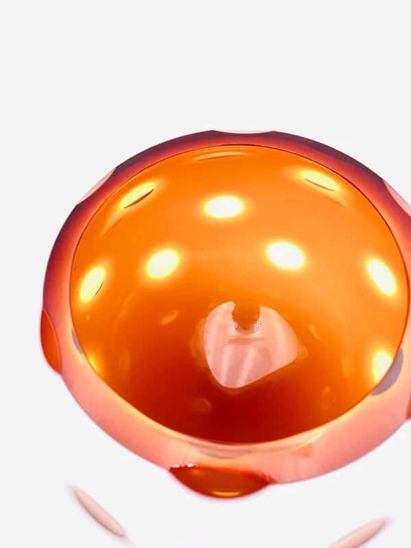 Illustration numéro 4 du produit Vase Monumental IVV Italy – Art Glass Opalin & Ambre – 4,2kg – 24cm