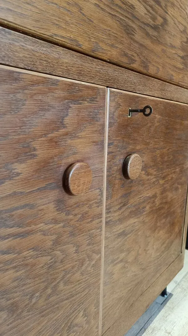 Illustration numéro 4 du produit Meuble secrétaire École d'Amsterdam art déco signé Eshuis &co