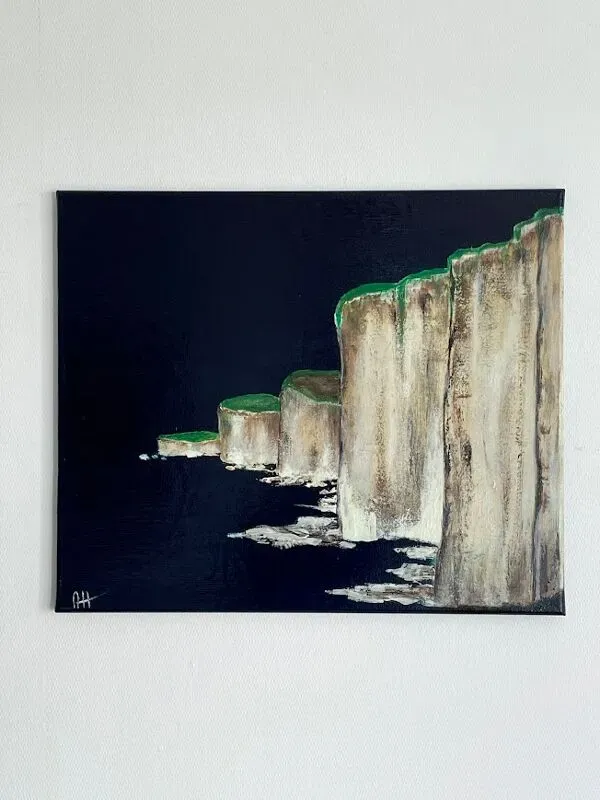 Illustration numéro 4 du produit Tableau peinture acrylique « Falaises dans la nuit »