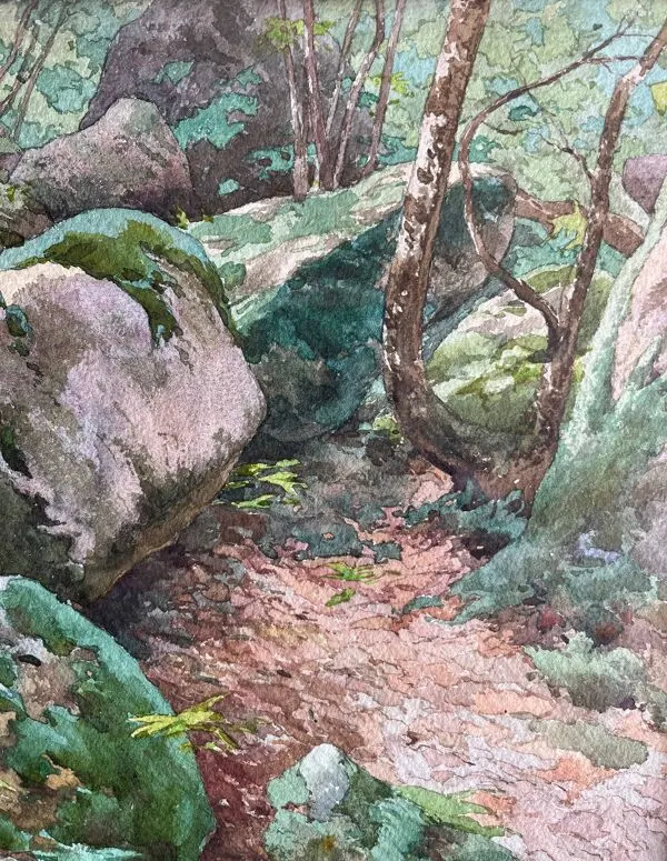 Illustration numéro 4 du produit Tableau 2x Aquarelles Abel Chancel (1847-1917) école de Fontainebleau