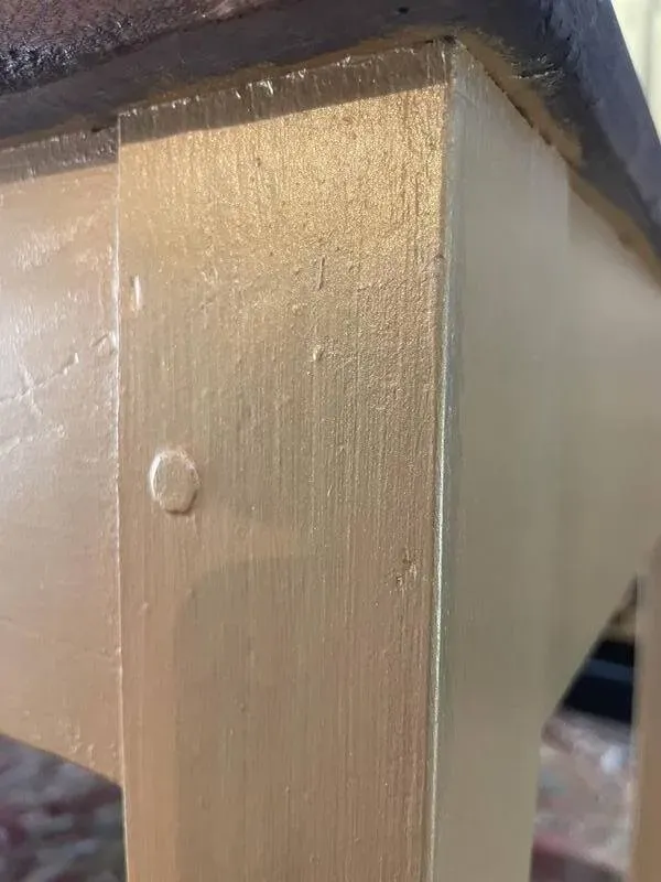 Illustration numéro 4 du produit Table de ferme pieds fuseaux Doré - Or