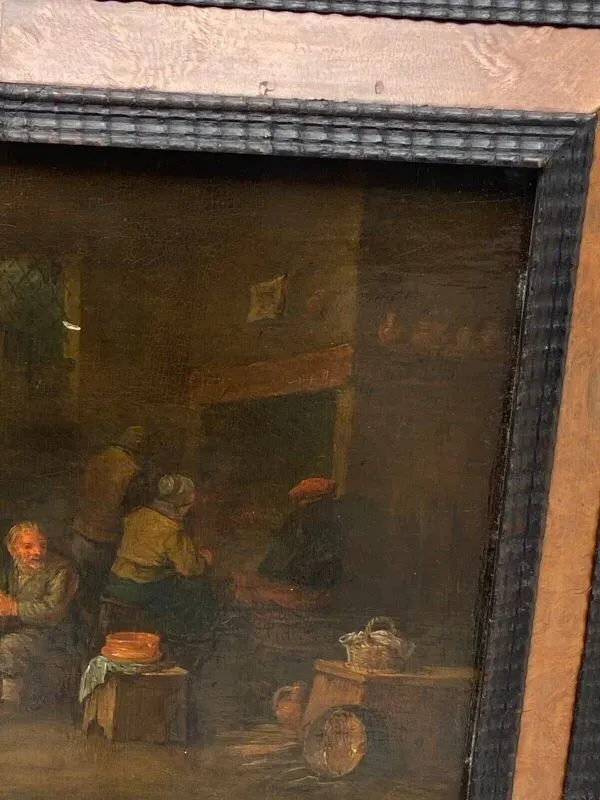 Illustration numéro 4 du produit Huile sur panneau scène d'intérieur hollandais école flamande XIXe