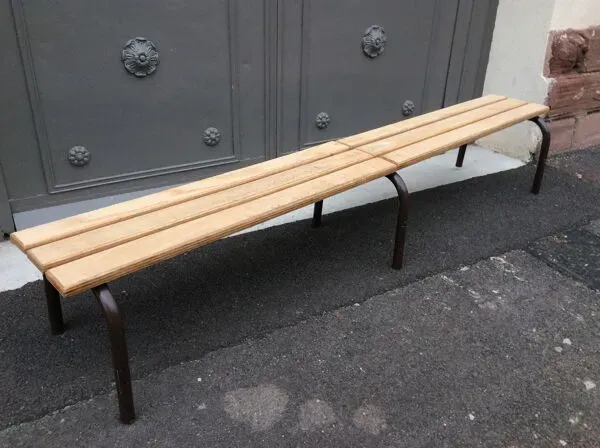 Illustration numéro 4 du produit Banc d'école Mullca vintage piétement tubulaire