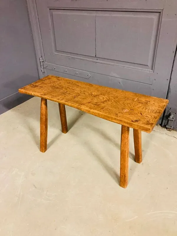 Illustration numéro 4 du produit Banc industriel / table de boucher, années 1950, chêne massif