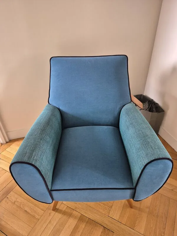 Illustration numéro 4 du produit Fauteuil club bleu canard
