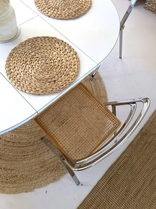 Illustration numéro 4 du produit 4 chaises pliantes en cannage et chrome par Giorgio Cattelan poru Cidue, 1970