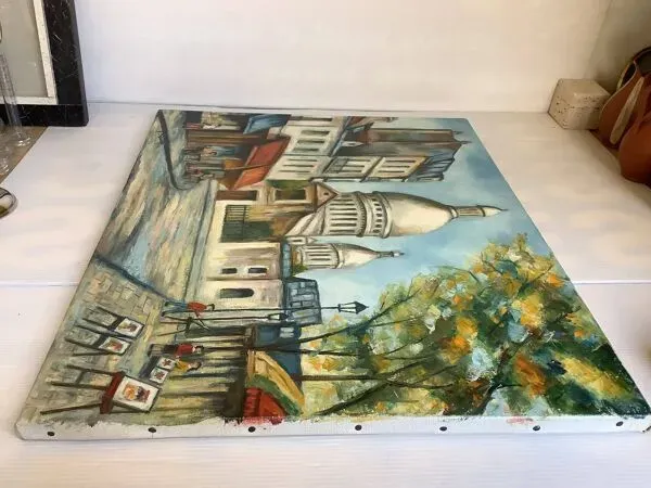 Illustration numéro 4 du produit Tableau vue de Paris huile sur toile signée