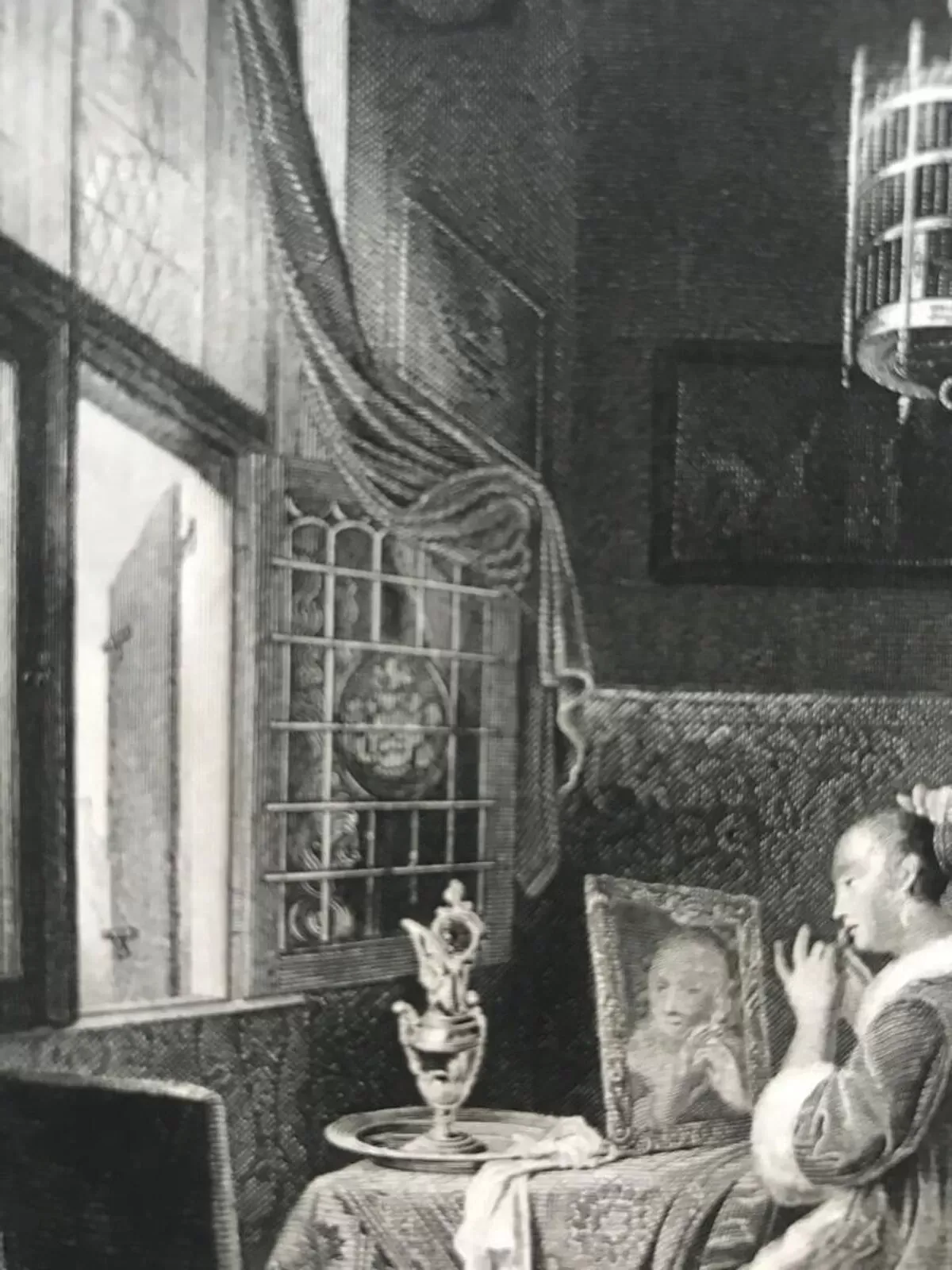 Illustration numéro 4 du produit Gérard dou, la dame à sa toilette, gravure, xixème siècle