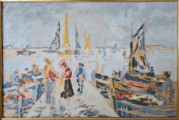 Illustration numéro 4 du produit Retour de pêche - technique mixte post-impressionniste